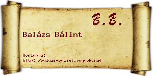Balázs Bálint névjegykártya
